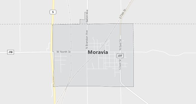 Map of Moravia, IA