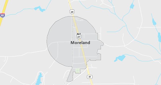 Map of Moreland, GA