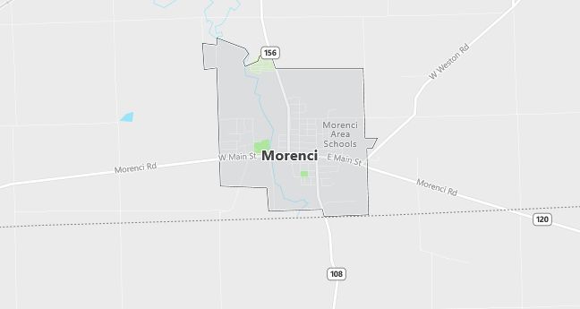 Map of Morenci, MI