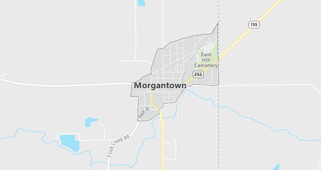 Map of Morgantown, IN