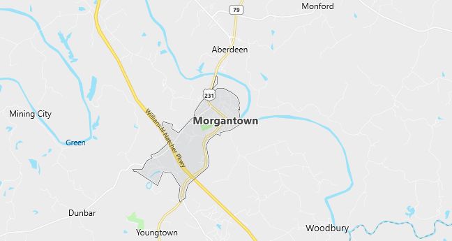 Map of Morgantown, KY