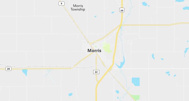 Map of Morris, MN