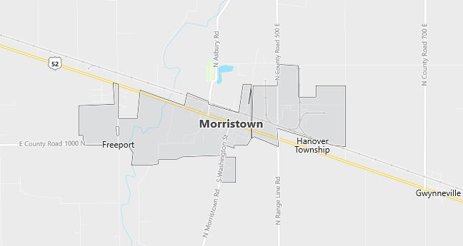 Map of Morristown, IN