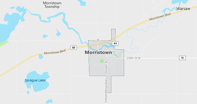 Map of Morristown, MN