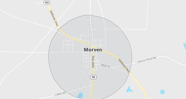 Map of Morven, GA