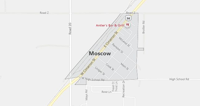 Map of Moscow, KS