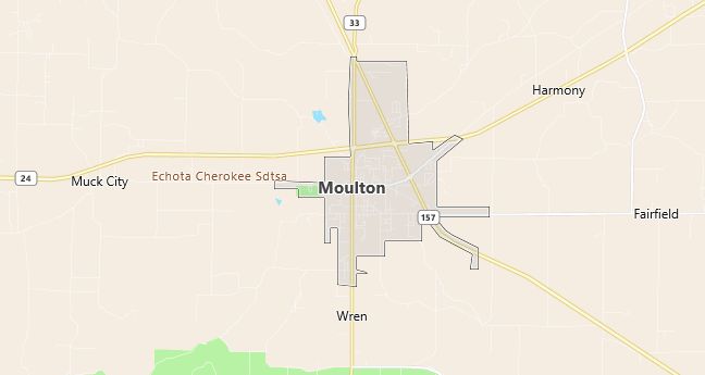 Map of Moulton, AL