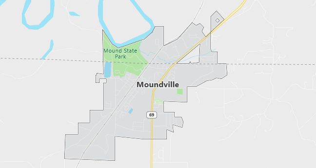 Map of Moundville, AL