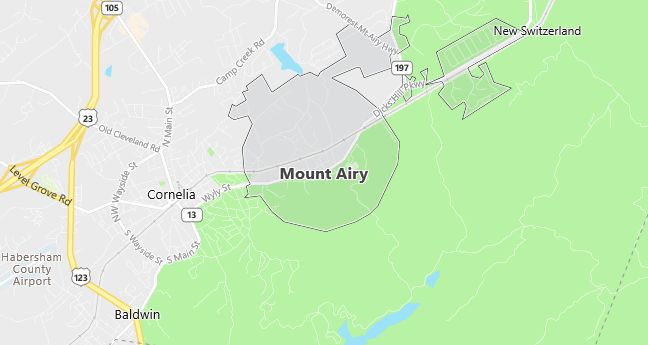 Map of Mount Airy, GA