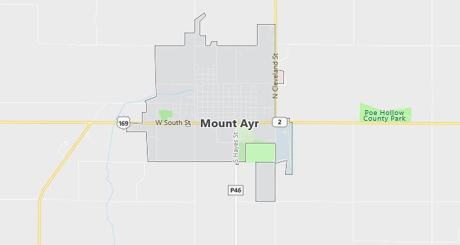 Map of Mount Ayr, IA