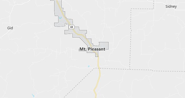 Map of Mount Pleasant, AR