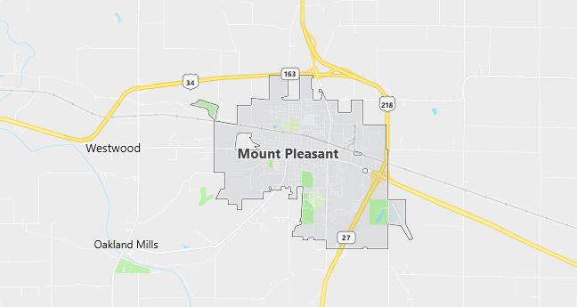 Map of Mount Pleasant, IA