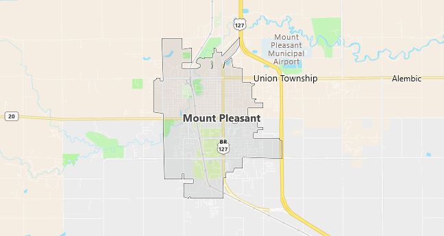 Map of Mount Pleasant, MI