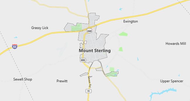 Map of Mount Sterling, KY