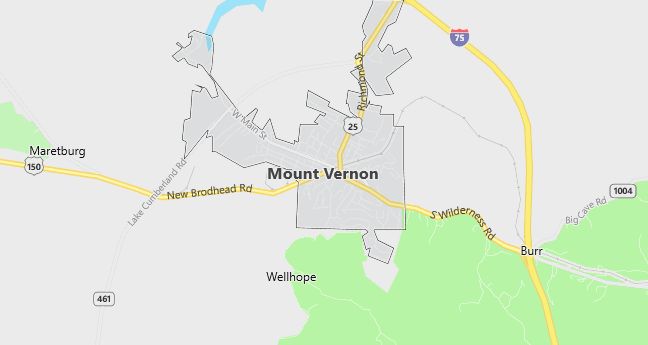 Map of Mount Vernon, KY