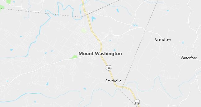 Map of Mount Washington, KY