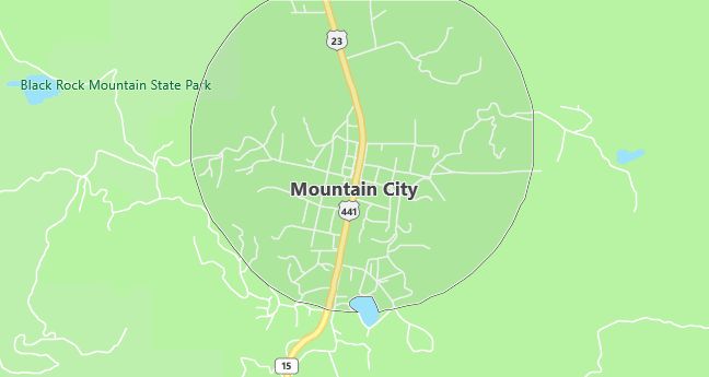 Map of Mountain City, GA