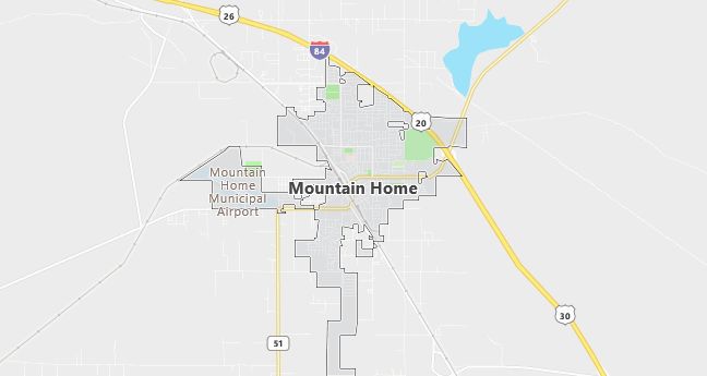 Map of Mountain Home, ID