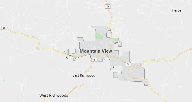 Map of Mountain View, AR