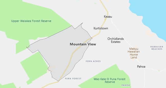 Map of Mountain View, HI