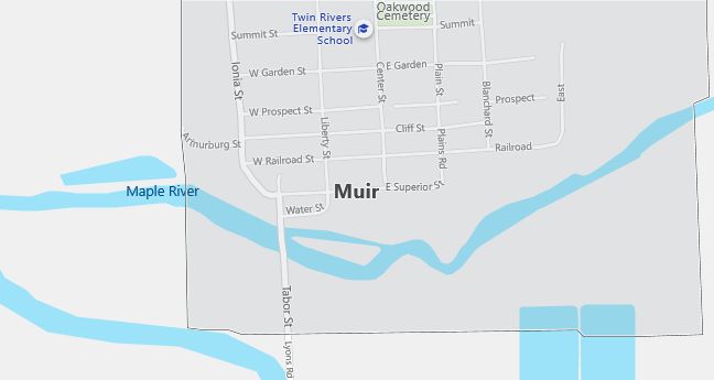 Map of Muir, MI