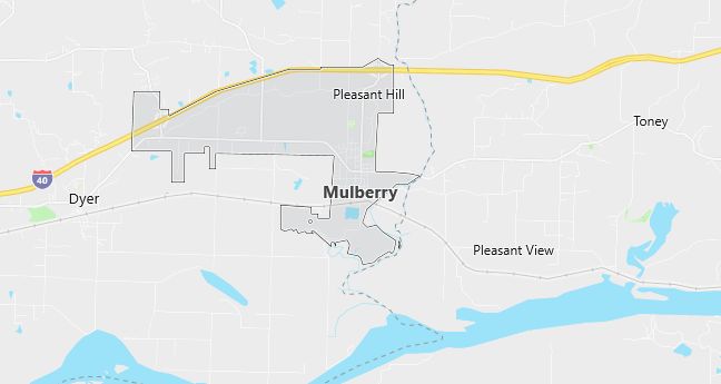 Map of Mulberry, AR