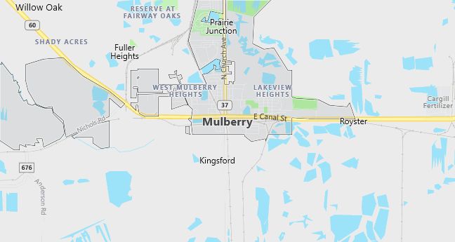 Map of Mulberry, FL