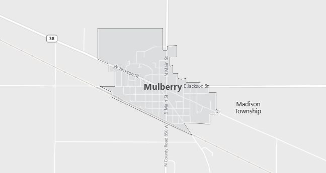 Map of Mulberry, IN