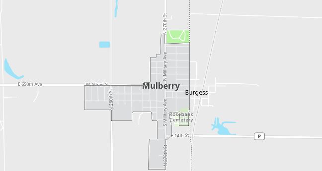 Map of Mulberry, KS