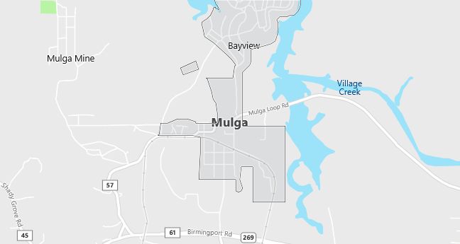 Map of Mulga, AL