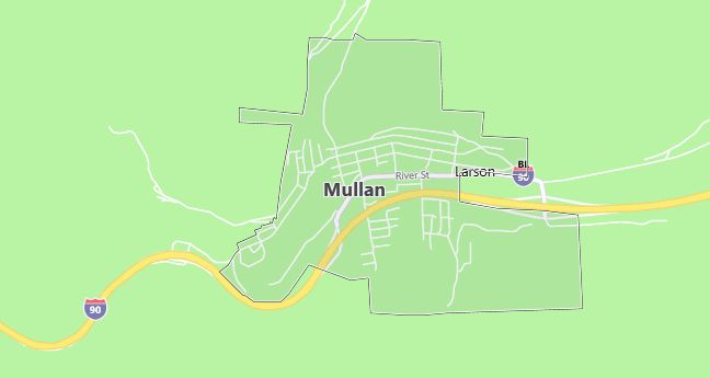 Map of Mullan, ID