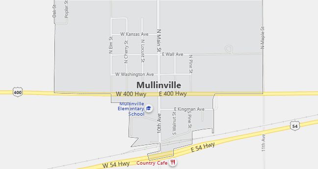 Map of Mullinville, KS