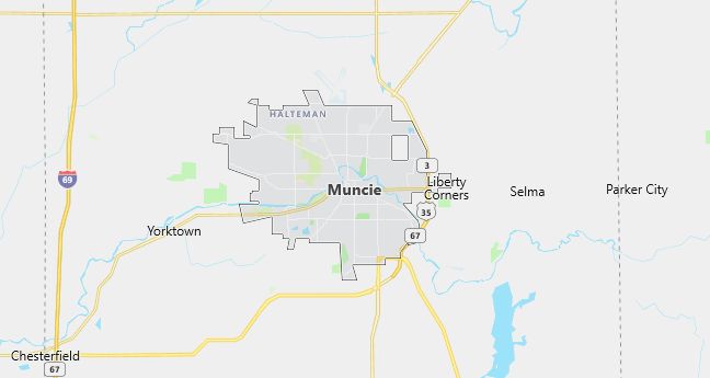 Map of Muncie, IN