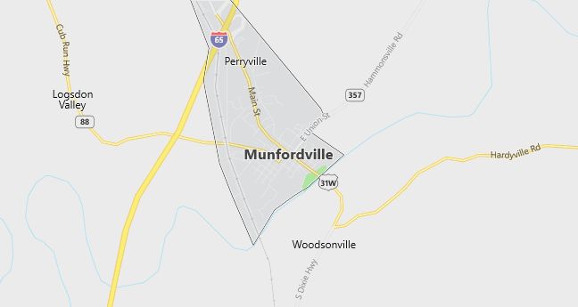 Map of Munfordville, KY