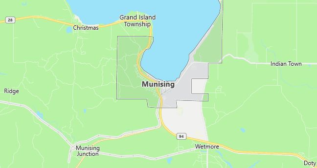 Map of Munising, MI