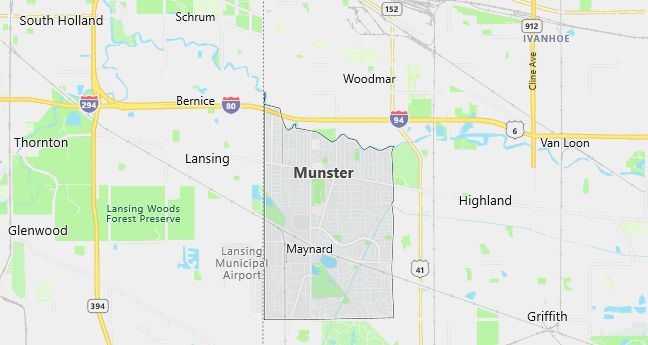 Map of Munster, IN