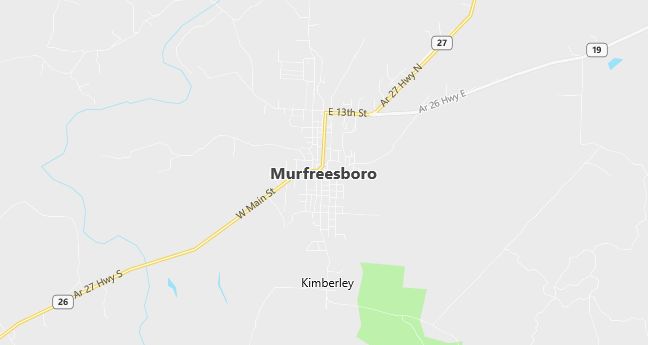 Map of Murfreesboro, AR