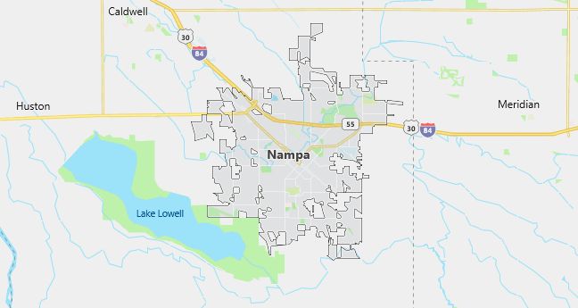 Map of Nampa, ID