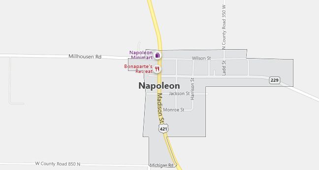 Map of Napoleon, IN