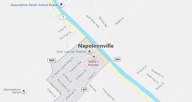 Map of Napoleonville, LA