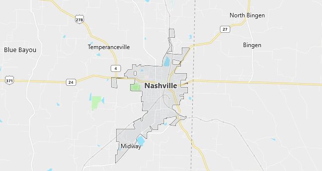 Map of Nashville, AR