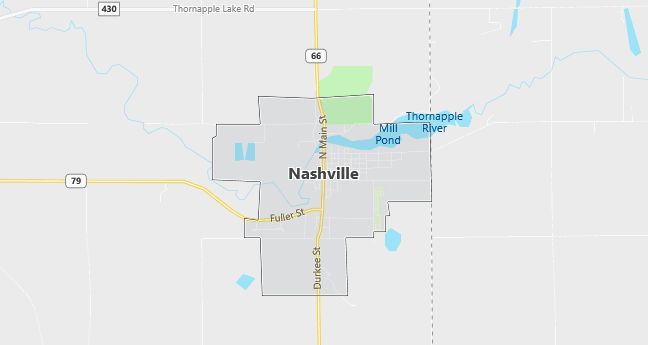 Map of Nashville, MI