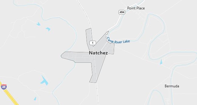 Map of Natchez, LA