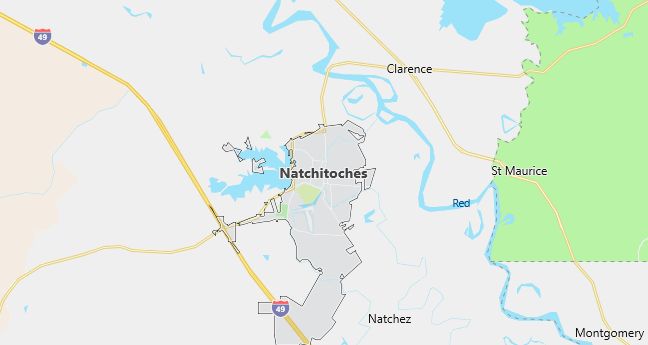 Map of Natchitoches, LA