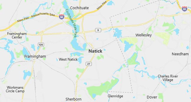 Map of Natick, MA