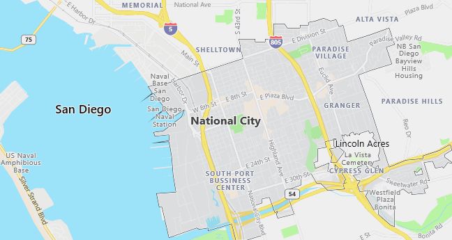 Map of National City, CA