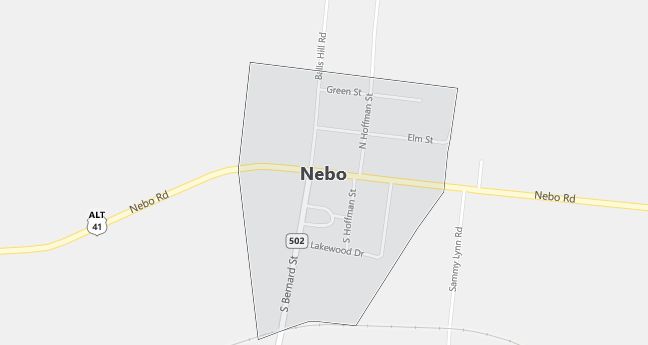 Map of Nebo, KY