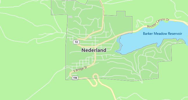 Map of Nederland, CO