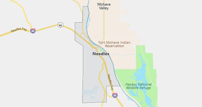 Map of Needles, CA