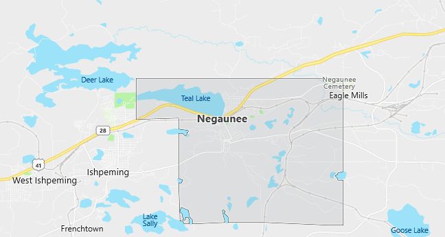 Map of Negaunee, MI